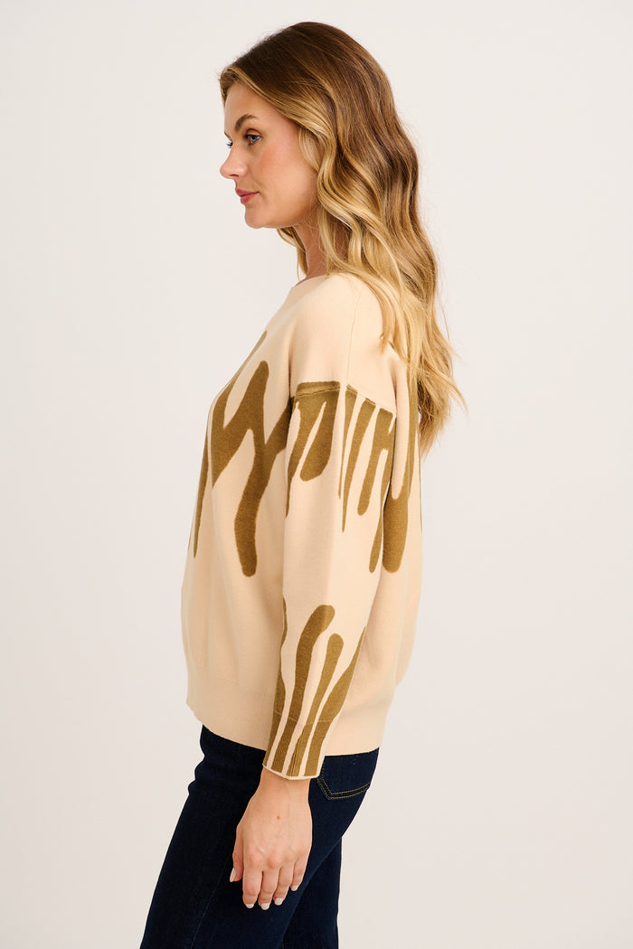 Leela Knit in Beige Cotton Blend side