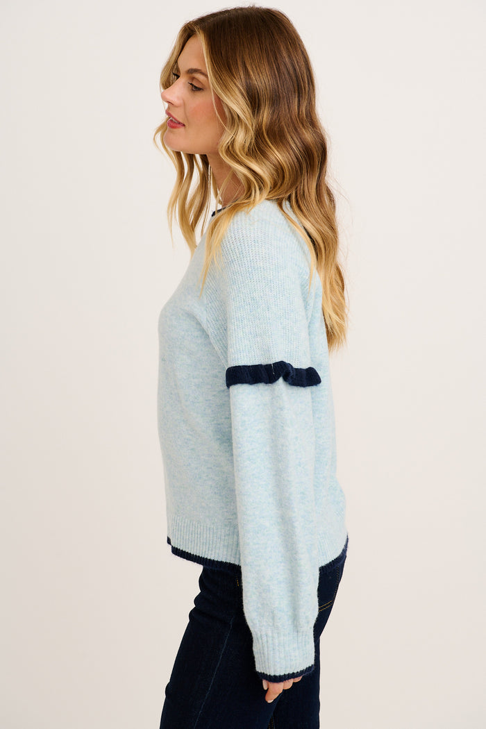 Signe Knit in Blue Marle side