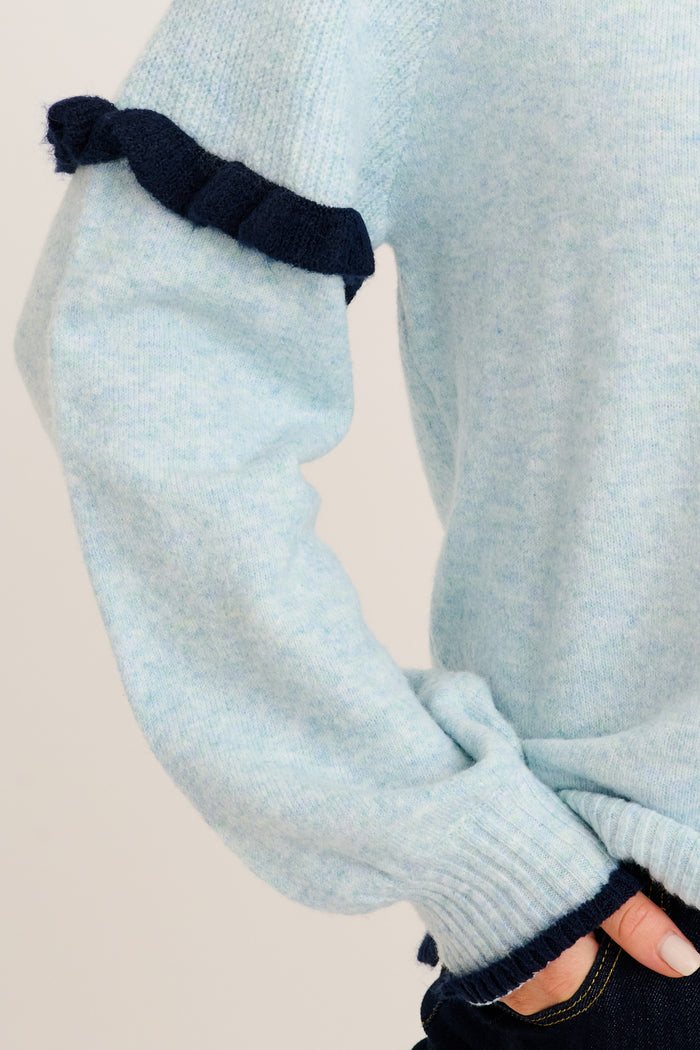 Signe Knit in Blue Marle detail