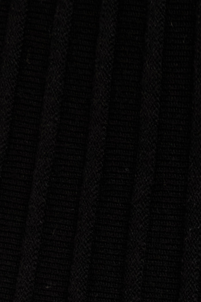 Aisling Maxi Knit Skirt in Black Pleated Cotton Blend fabric