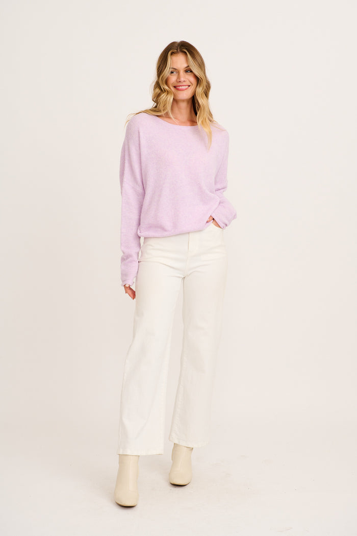 Mix Up Knit in Lilac Wool Blend full length