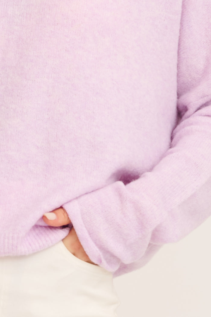 Mix Up Knit in Lilac Wool Blend detail