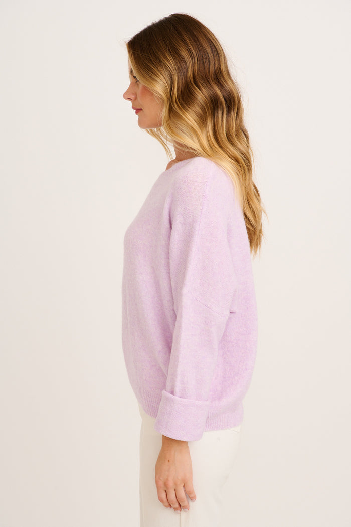 Mix Up Knit in Lilac Wool Blend back