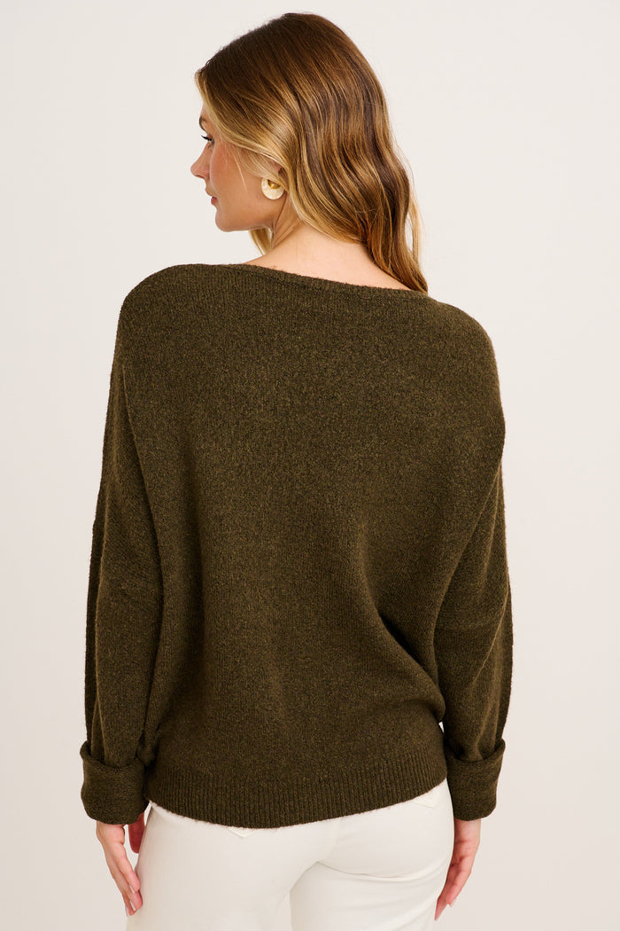 Mix Up Knit in Chocolate Wool Blend back