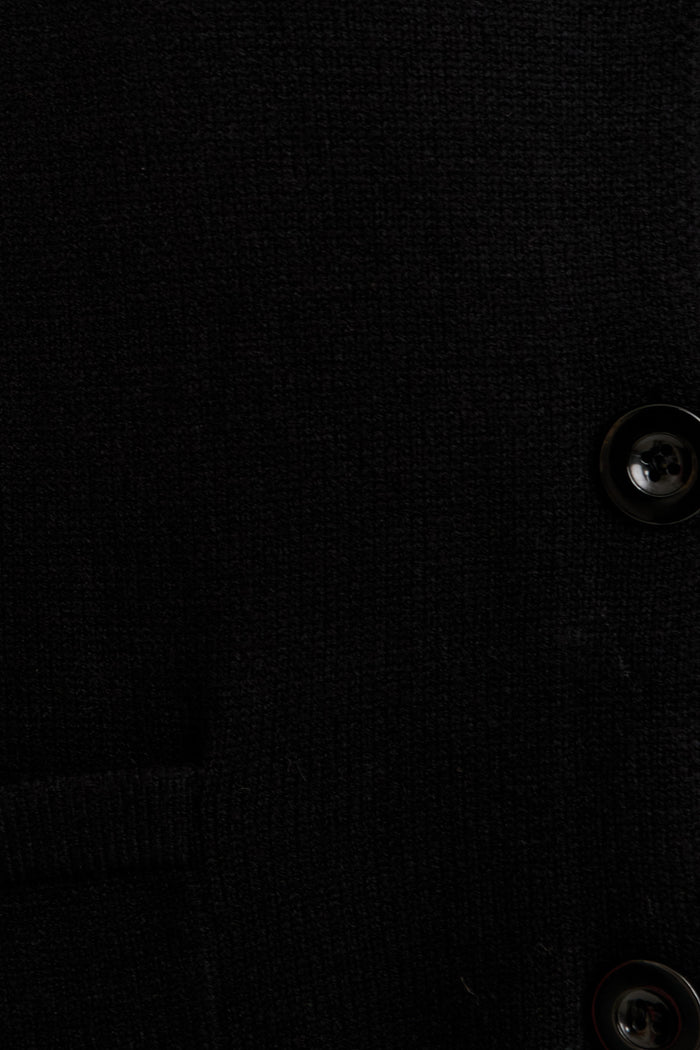 Meera Knit Cardigan in Black Cotton Blend fabric