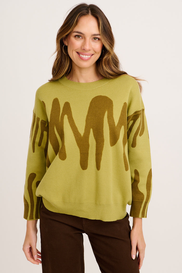 Leela Knit in Khaki Cotton Blend front