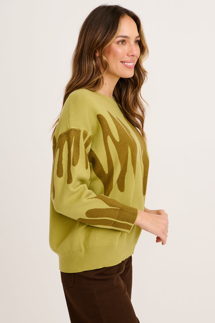 Leela Knit in Khaki Cotton Blend side