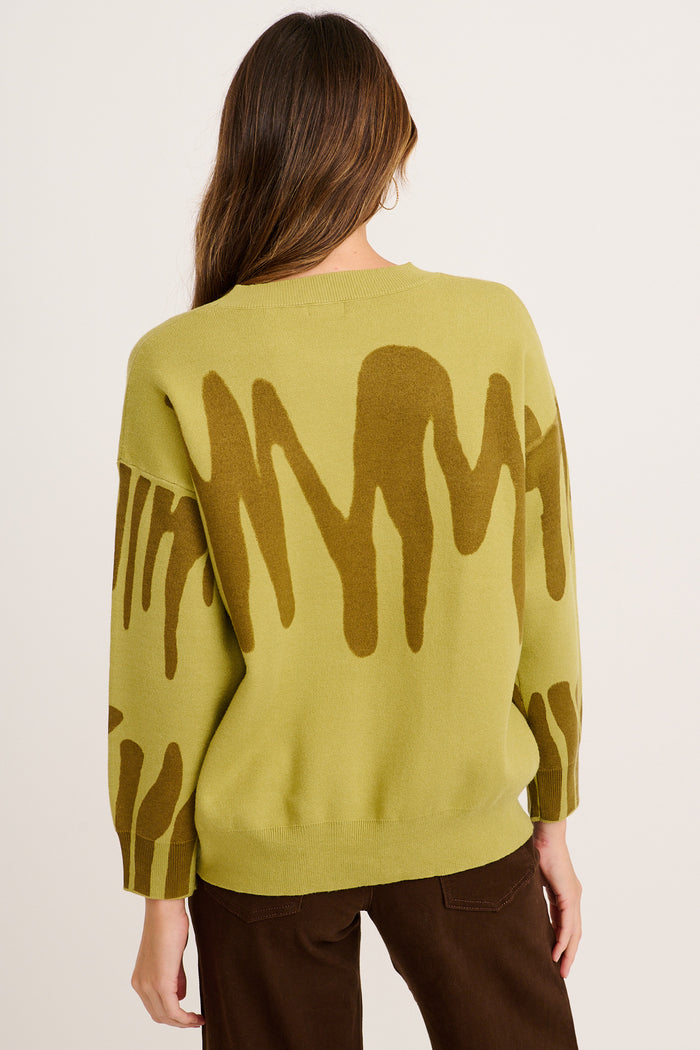Leela Knit in Khaki Cotton Blend back