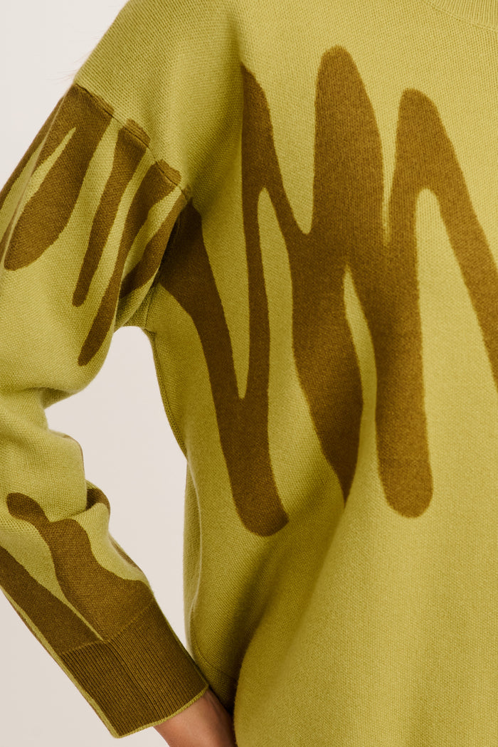 Leela Knit in Khaki Cotton Blend detail