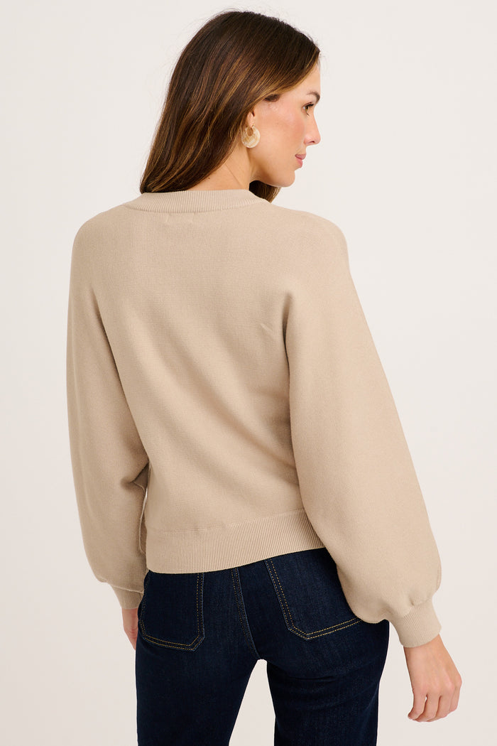 Nadiyya Knit in Beige Cotton Blend back