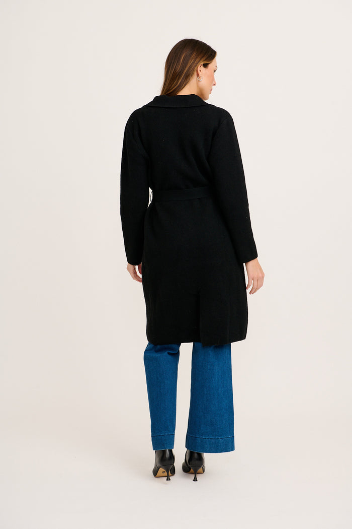 Lucrezia Knit Coatigan in Black back