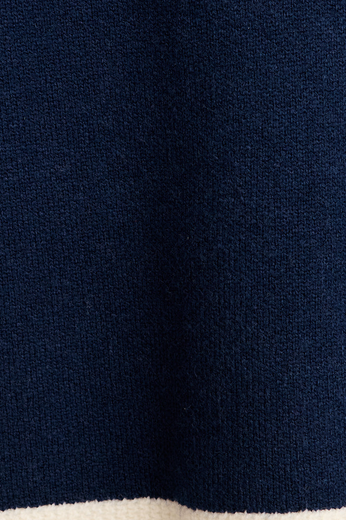 Grainne Knit Cardigan in Navy Wool Blend fabric