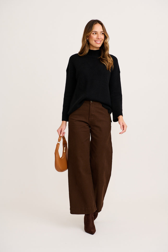 Zephyr Knit in Black full length