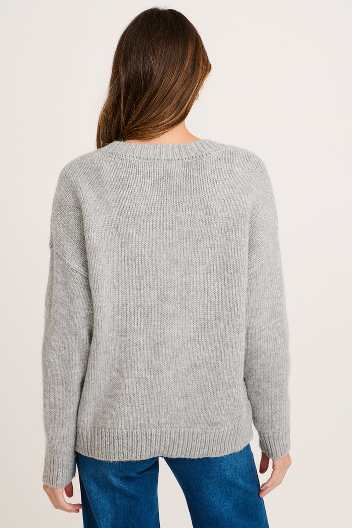 Soft Motion Knit Cardigan in Grey back