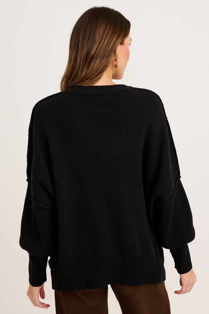 Linear Knit In Black Cotton Blend back