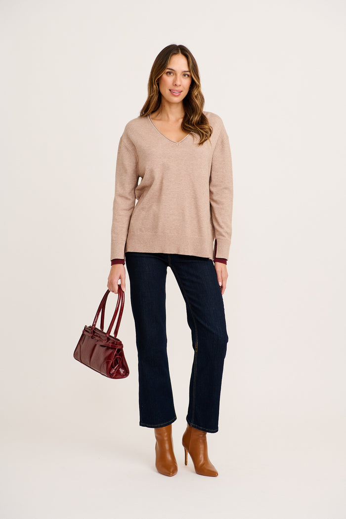 Oleander Knit in Beige full length