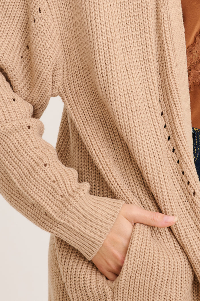 Sita Knit Cardigan in Beige Wool Blend detail