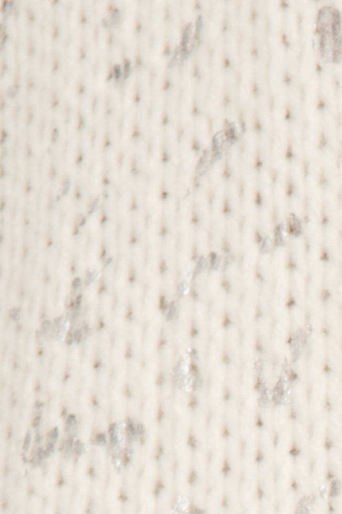 Foille Knit in White with Silver Speckle fabric