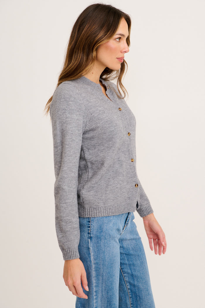 Constellation Knit Cardigan in Grey Marle side