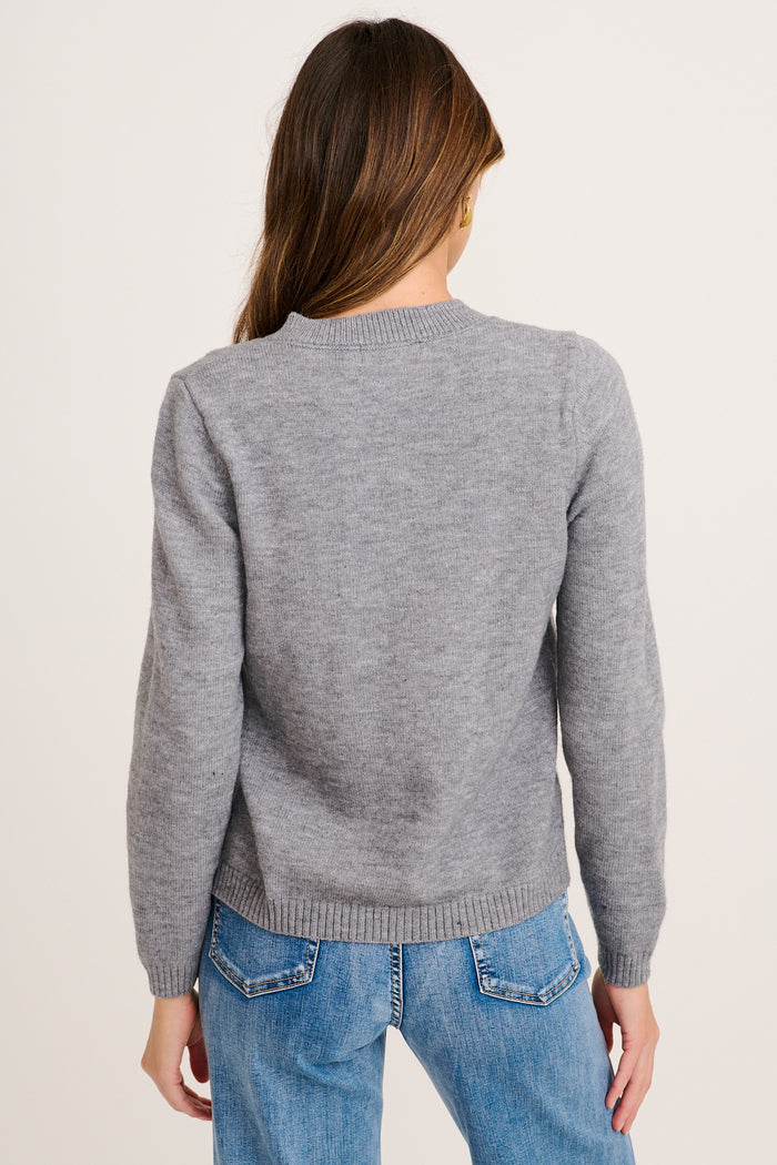 Constellation Knit Cardigan in Grey Marle back