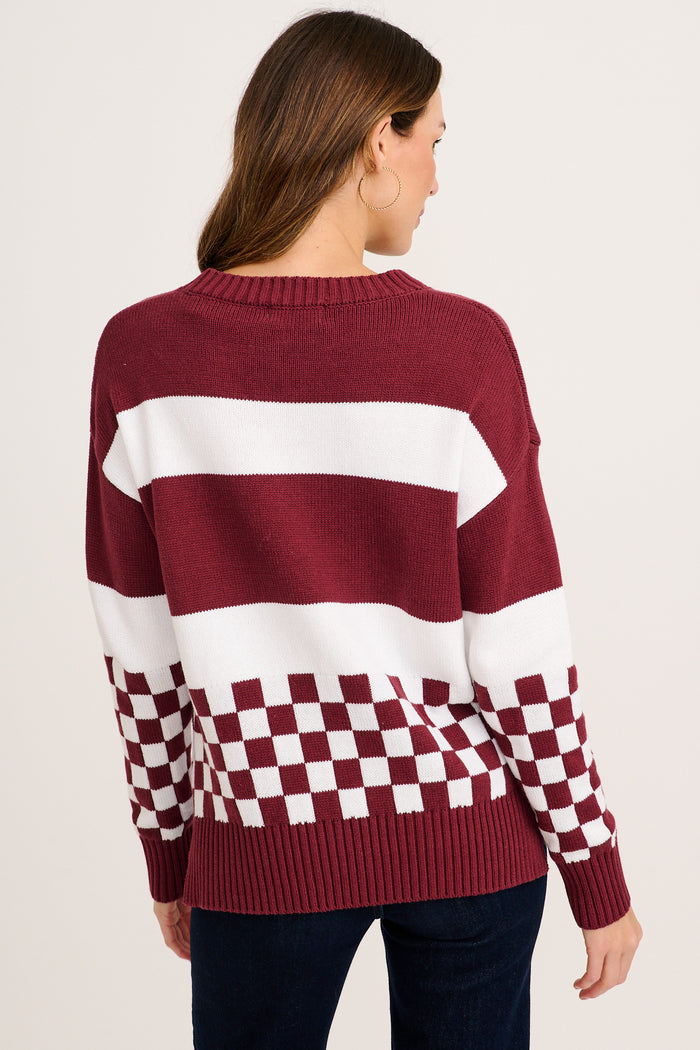 Lucky Charm Knit in Wine Cotton Blend back