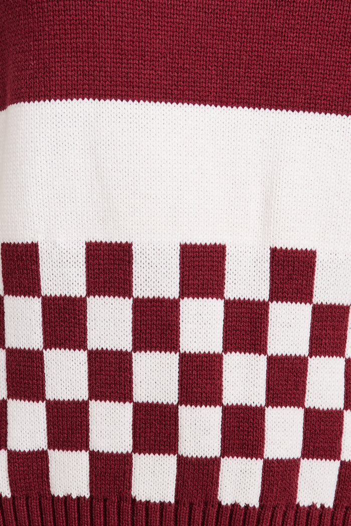 Lucky Charm Knit in Wine Cotton Blend fabric