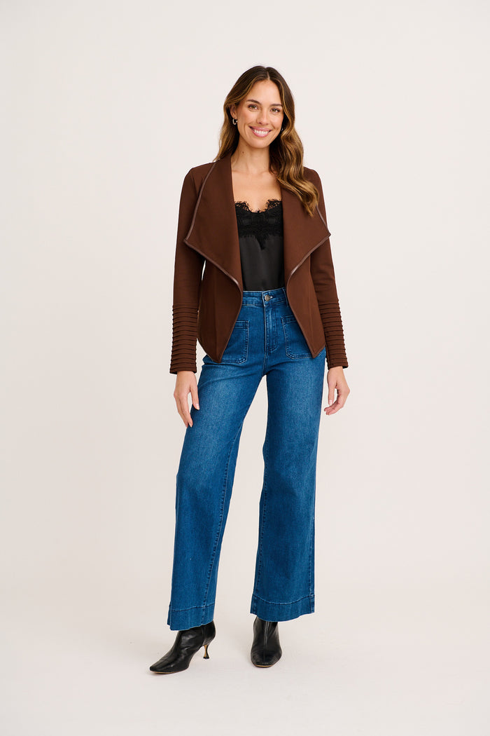 Lyndall Jacket In Chocolate full length