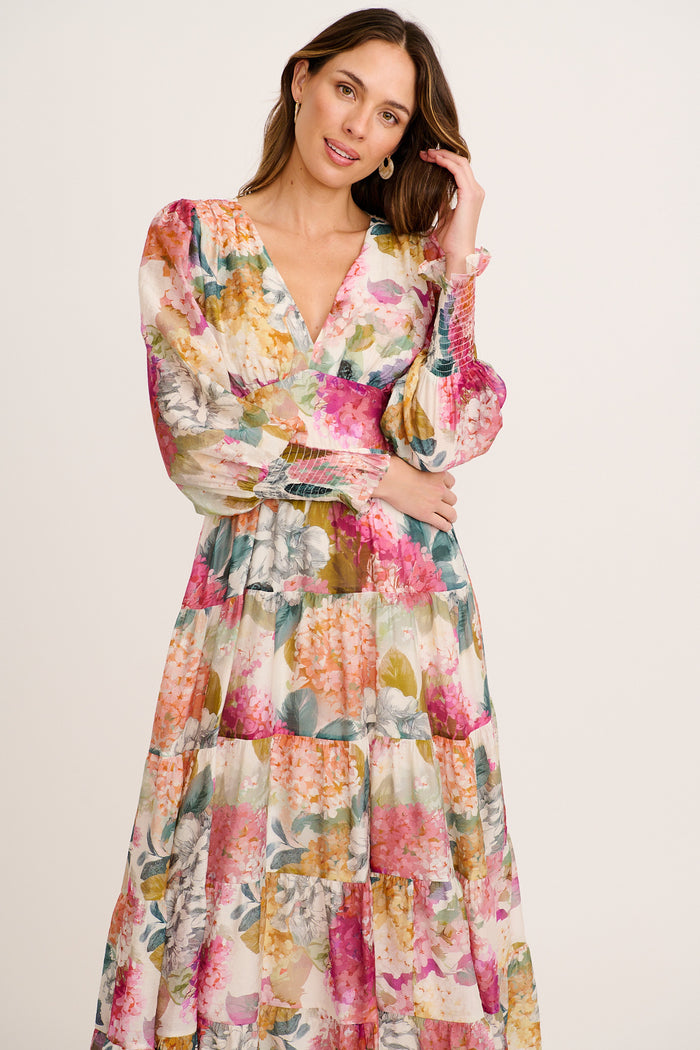 Amaris Maxi Dress in Multi Floral front