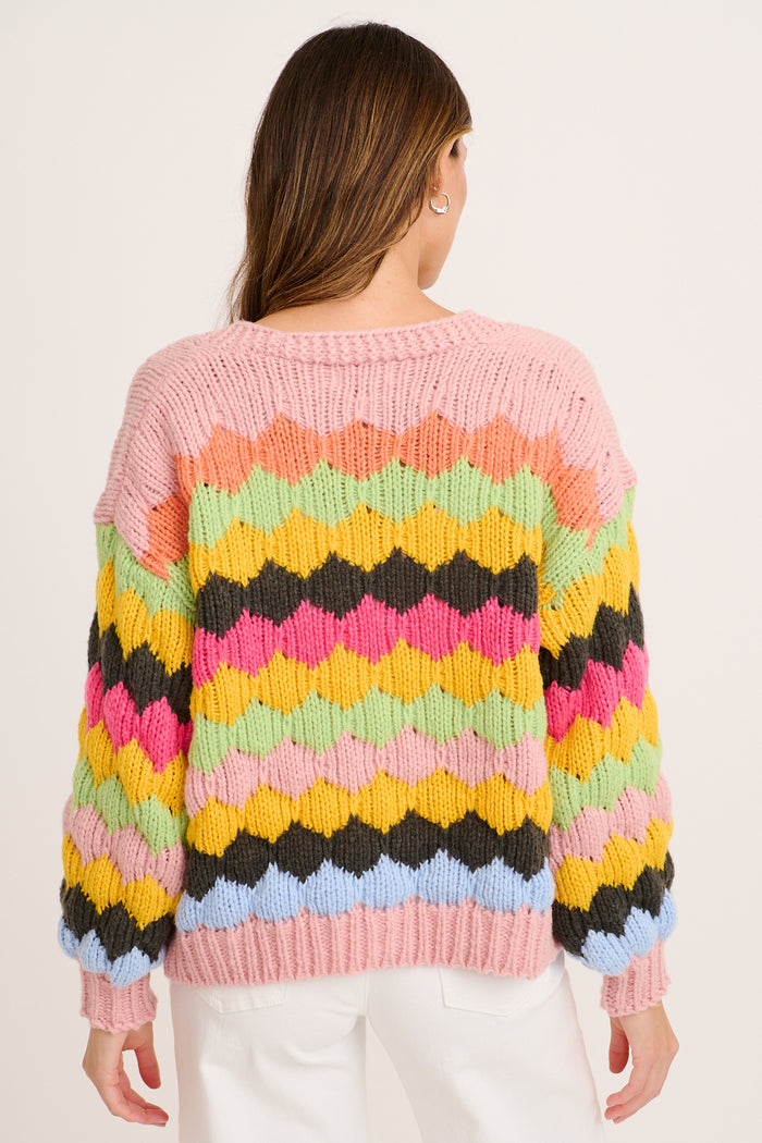 Ultimate Cosy Knit Cardigan in Multi Wool Blend back