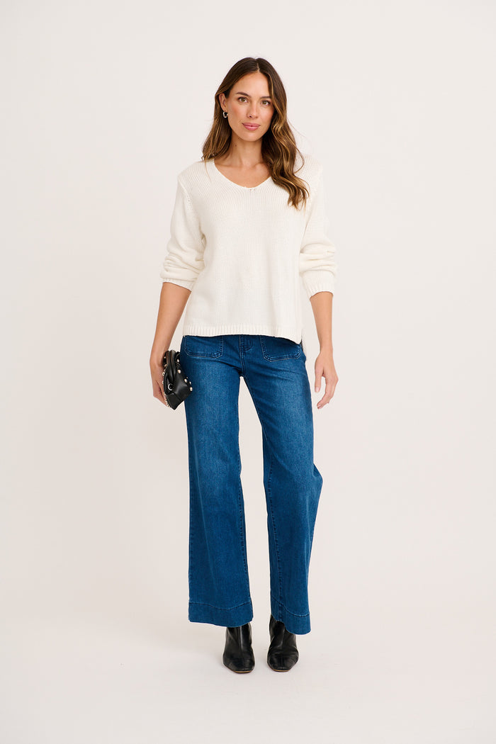 Smooch Knit in Cream Cotton full length