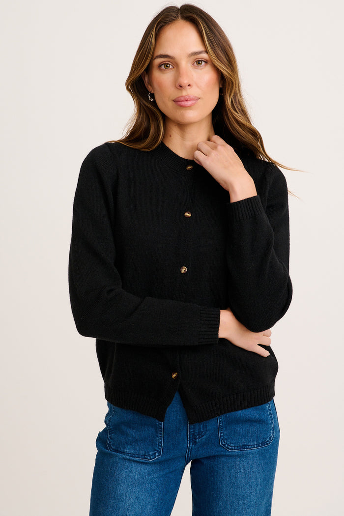 Constellation Knit Cardigan in Black front