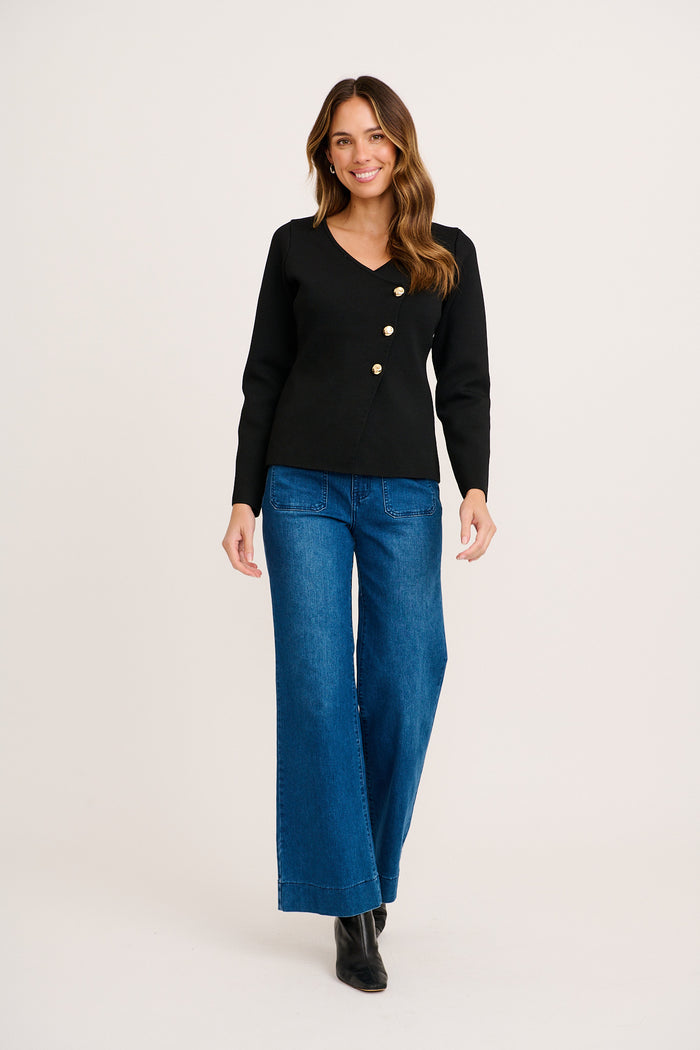 Dignify Knit in Black full length