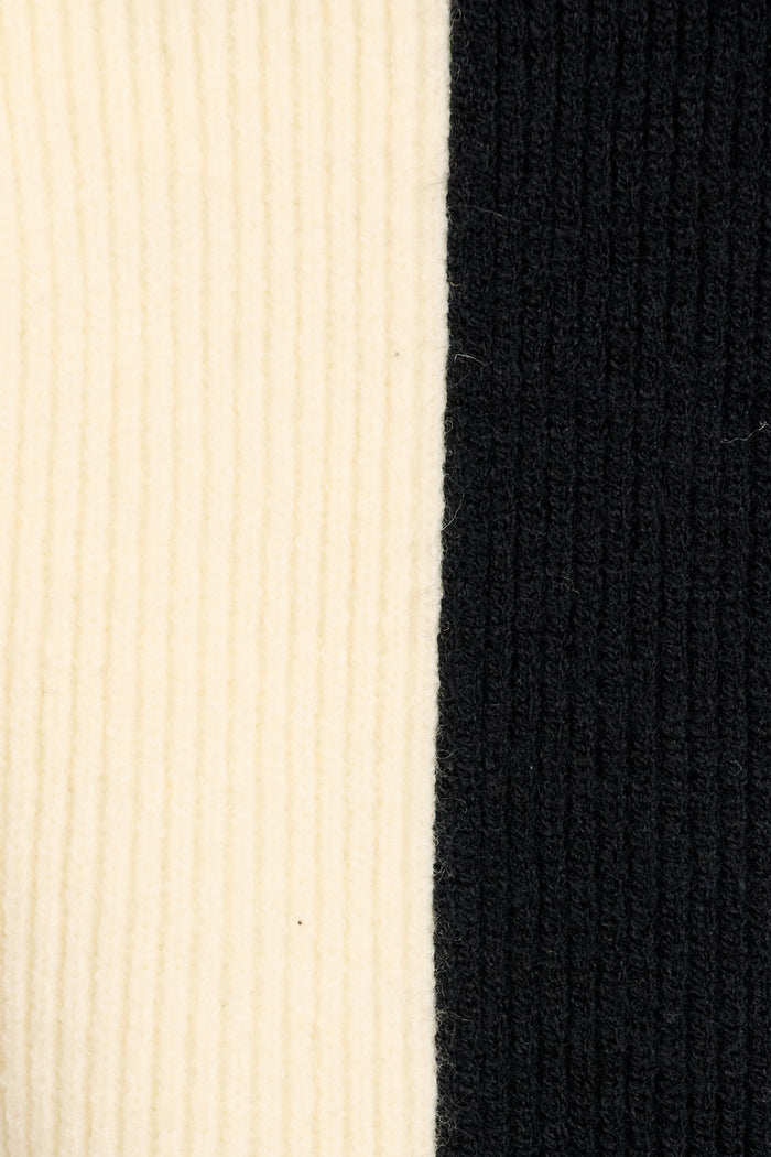 Mono Knit in Black and White Colour Block fabric