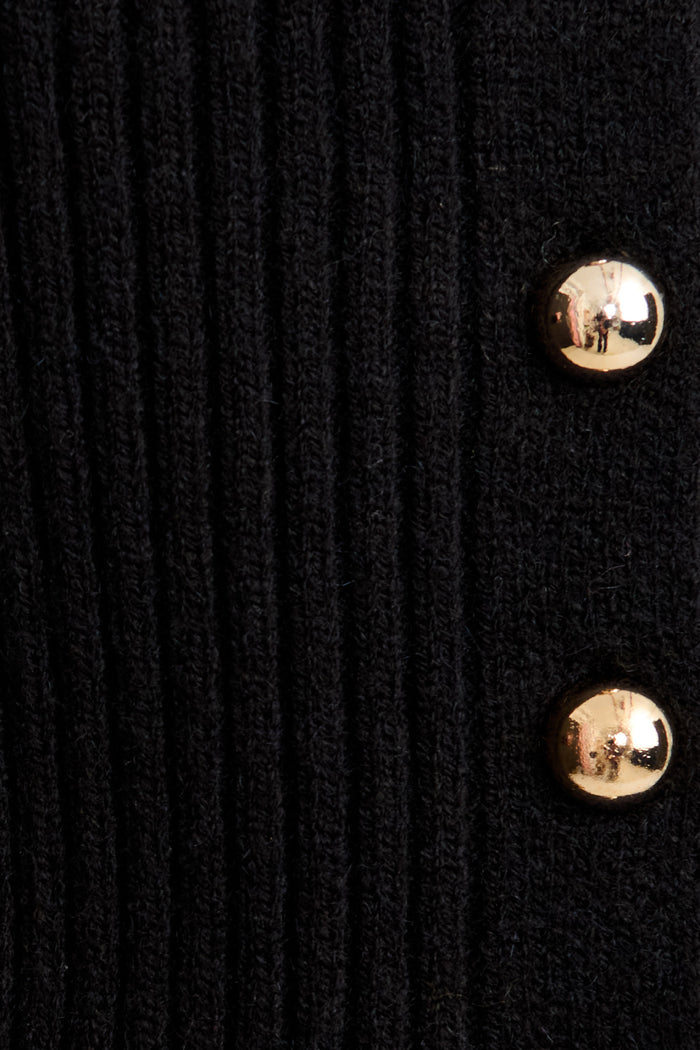 Blurred Lines Knit Cardigan in Black fabric