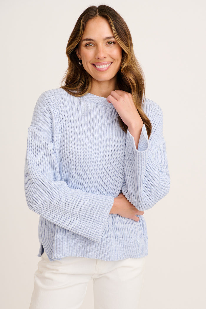 Caress Knit in Light Blue front