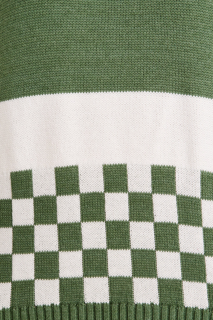 Lucky Charm Knit in Khaki Cotton Blend fabric