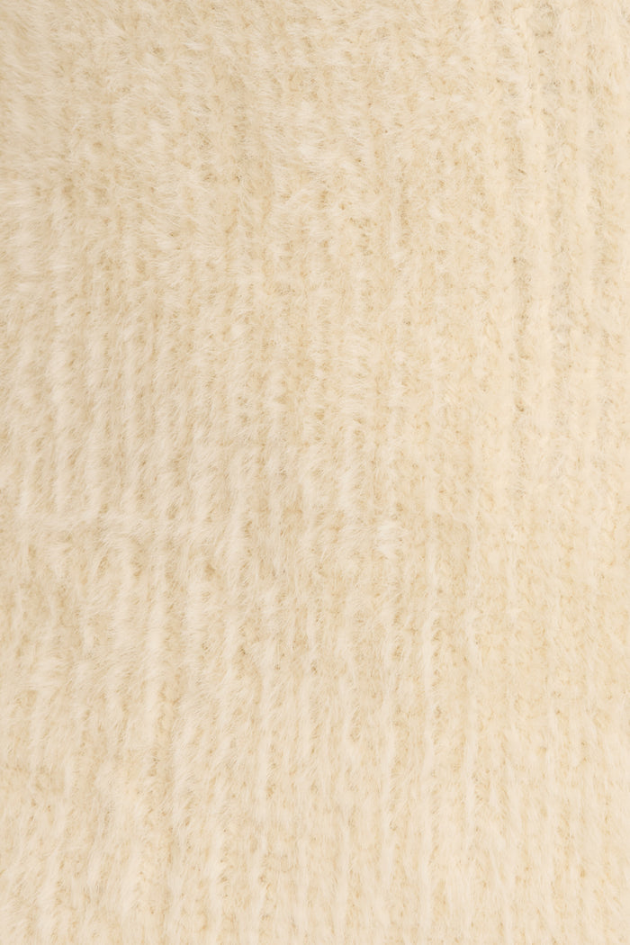 Anjali Knit Cardigan in Cream Wool Blend fabric