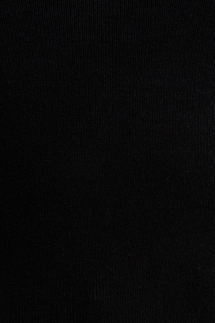Base Knit Top in Black Cotton Blend fabric
