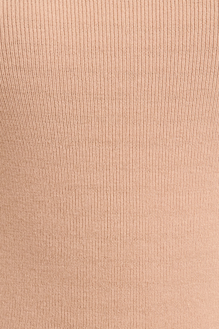 Base Knit Top in Taupe Cotton Blend fabric