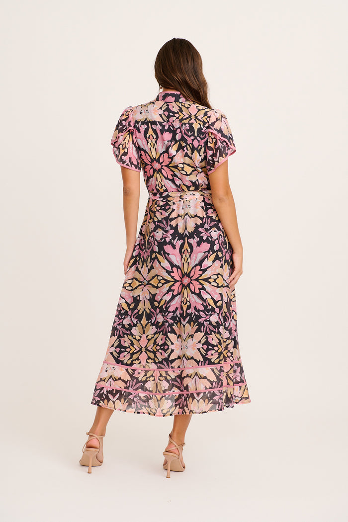 Wild Love Maxi Dress in Black Multi Floral back