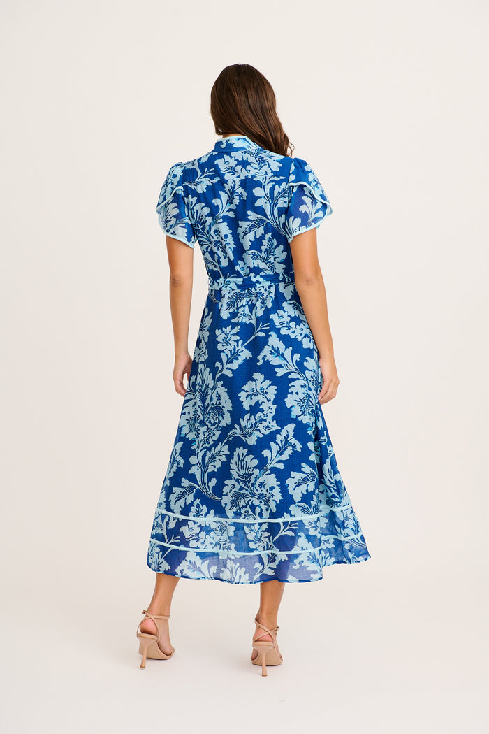 Wild Love Maxi Dress in Blue Floral back
