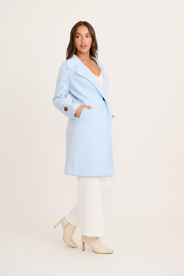 Luxe Knit Coat in Blue side