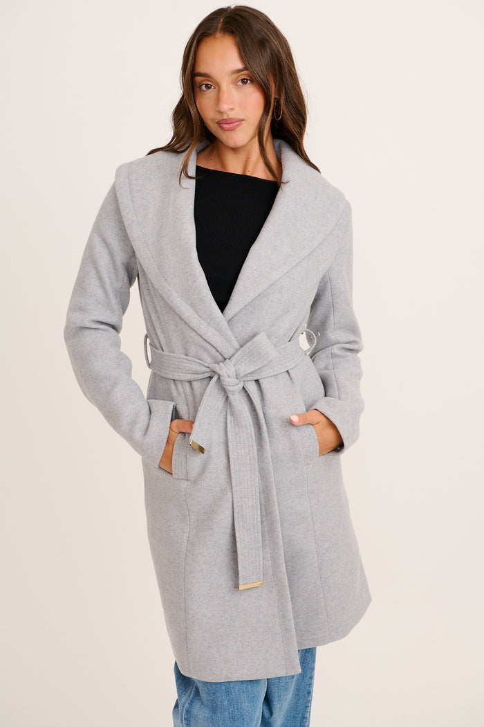 Garcelle Coat in Light Grey front