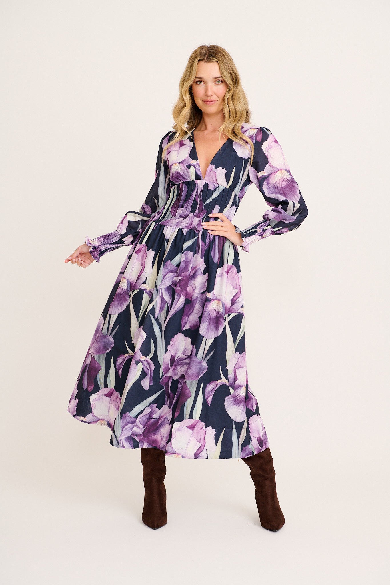 black and purple floral maxi dress Bloom Strapless Maxi Dress - Black Floral