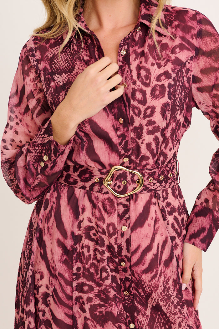 strapless open back dress Zoe Panther Pink Shirt Dress S / Panther Pink main image 0
