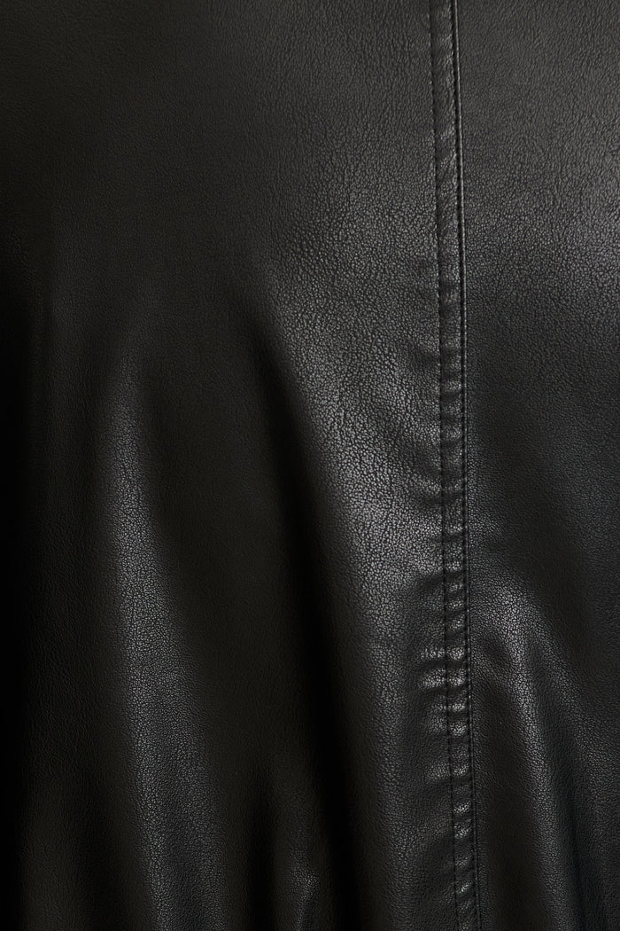 Standy Bomber Jacket in Black Leatherette fabric
