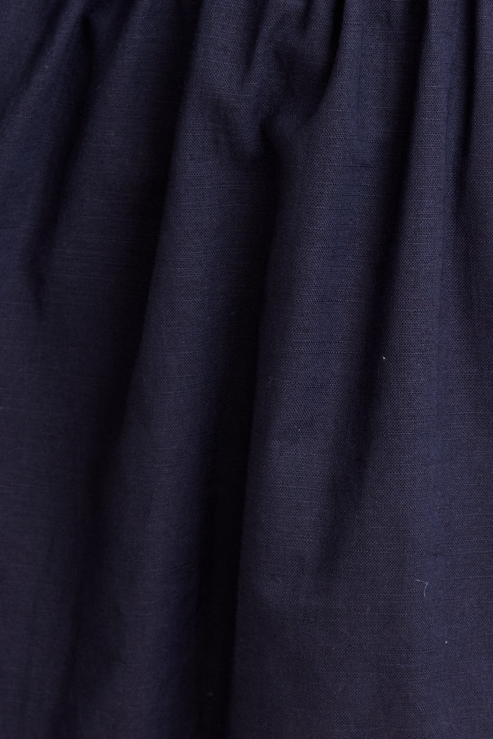 Shimmer Dress in Navy Cotton Linen detail