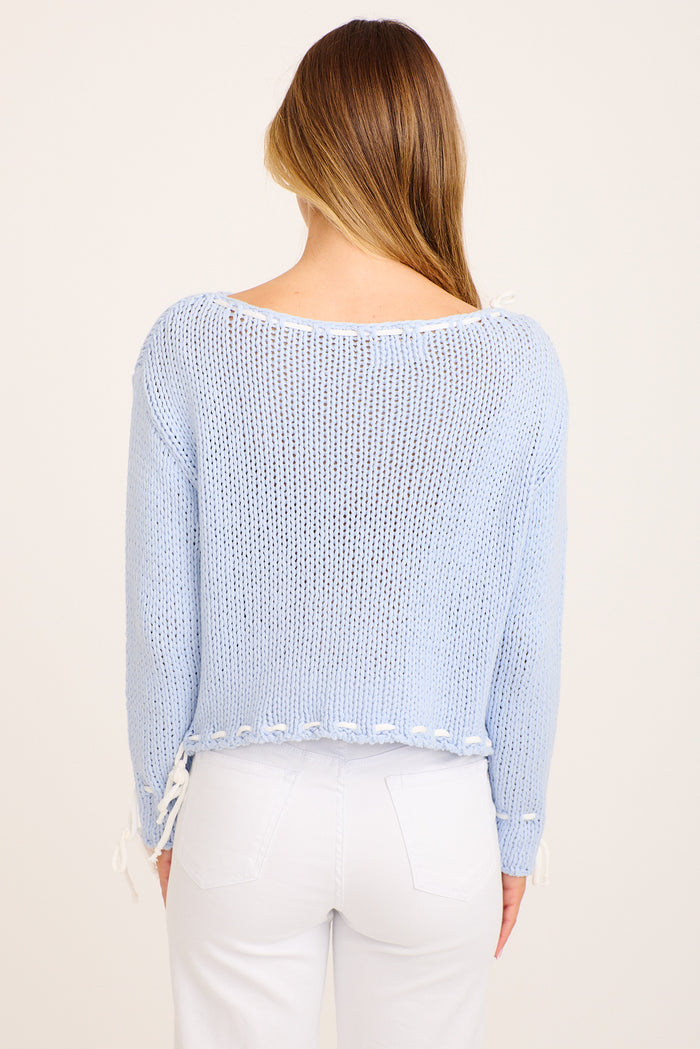 Stitch Please Knit in Blue Wool Blend back