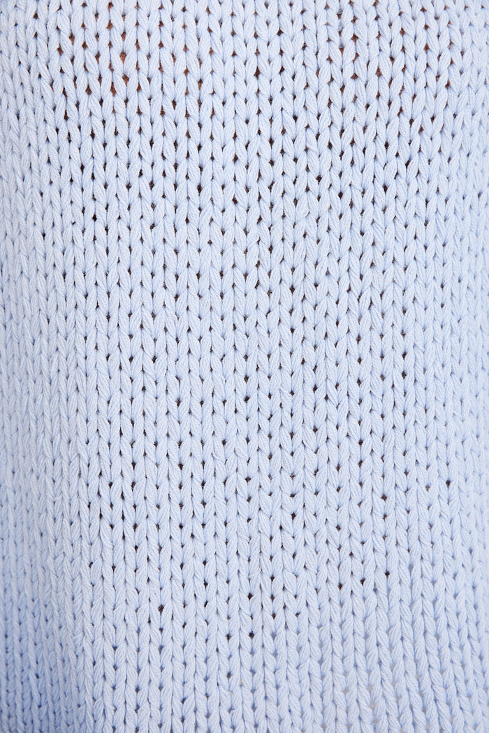 Stitch Please Knit in Blue Wool Blend fabric