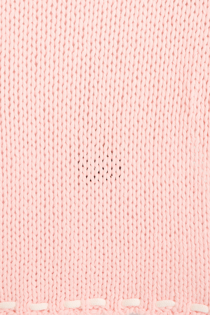Tangled Knit Cardigan in Blush Wool Blend fabric